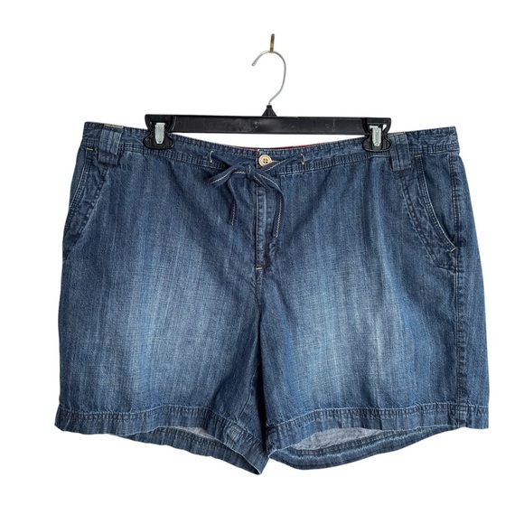 Natural Reflections Womens Plus Size 22W Denim Jean Cargo Shorts Hiking Walking - Picture 1 of 14